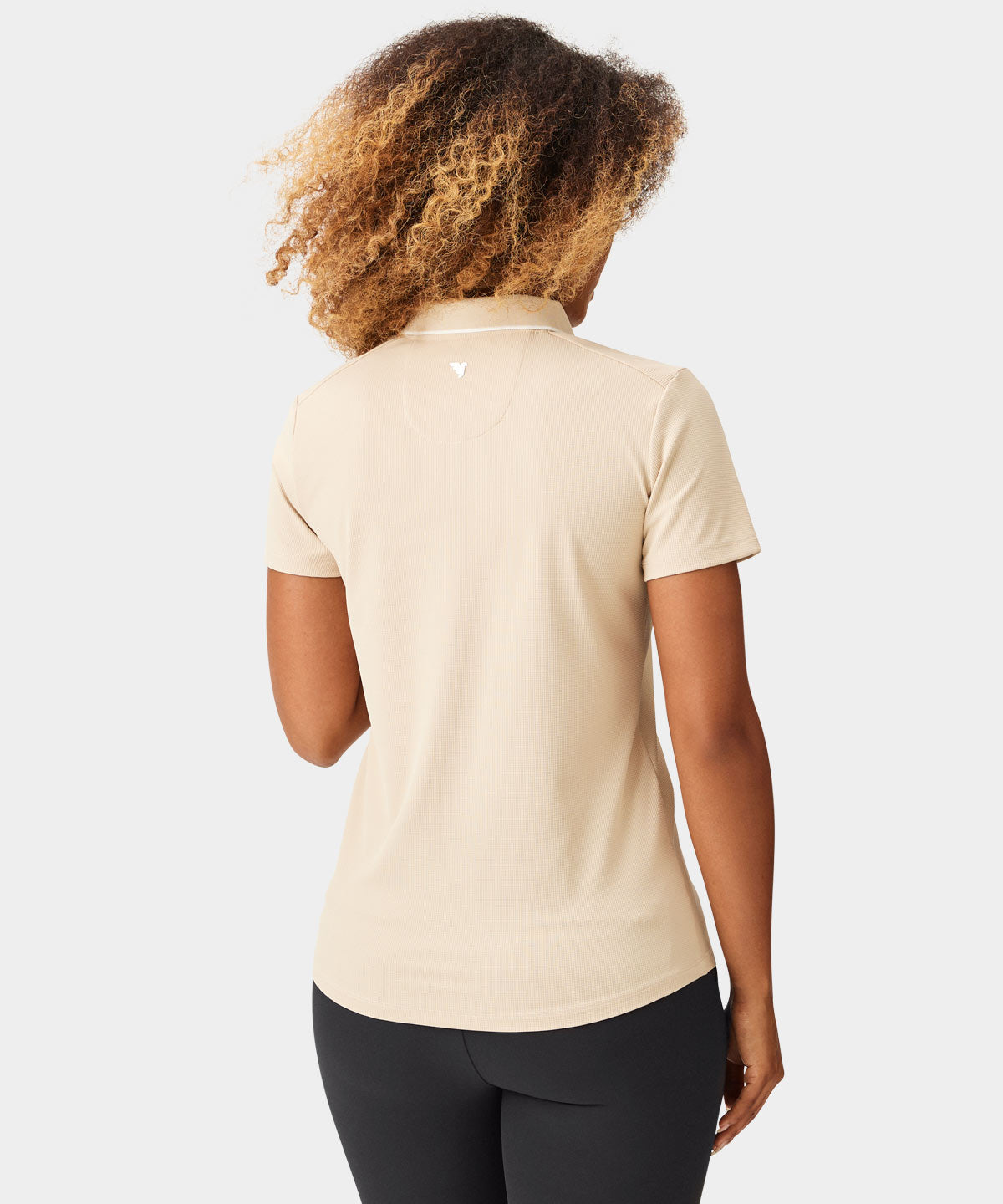 Cora Sand Zip Polo Shirt