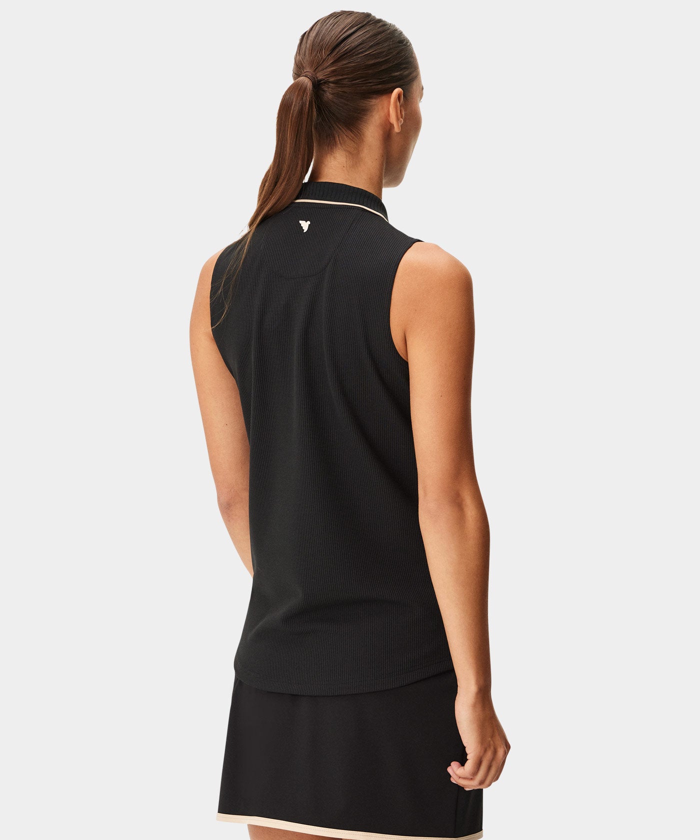 Black Players Zip Sleeveless Shirt
