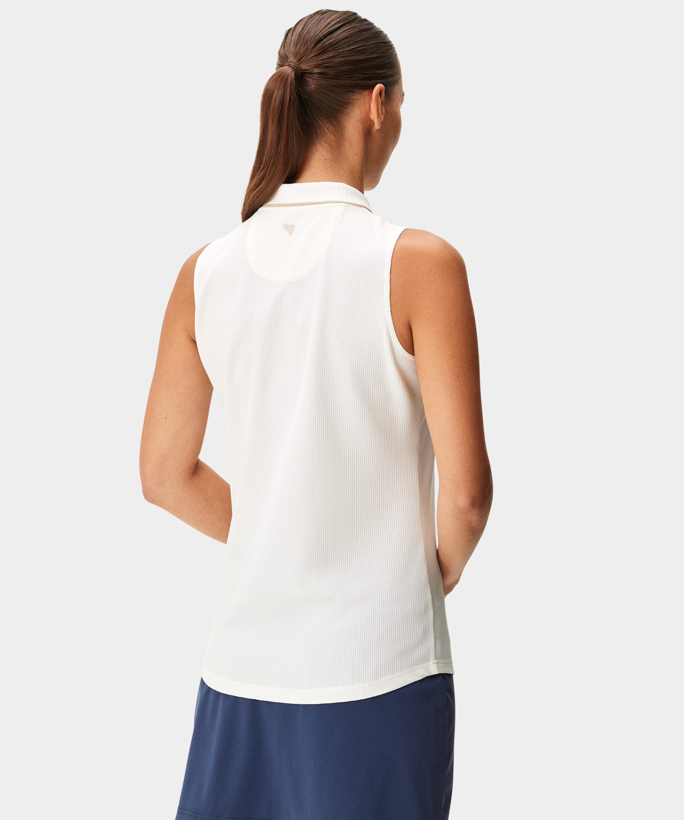 White Players Zip Sleeveless Shirt