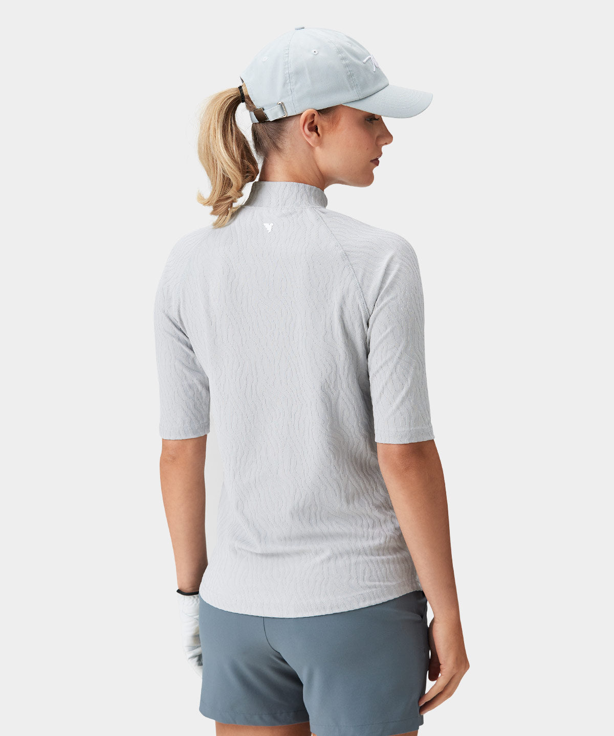 Zoe Light Grey Mock Neck Shirt Macade Golf