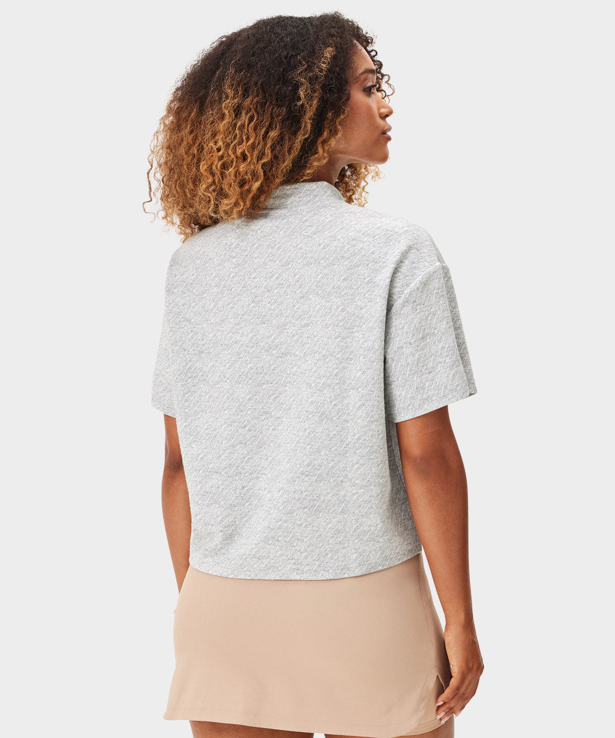 Madison Grey Crop Mock Tee Macade Golf