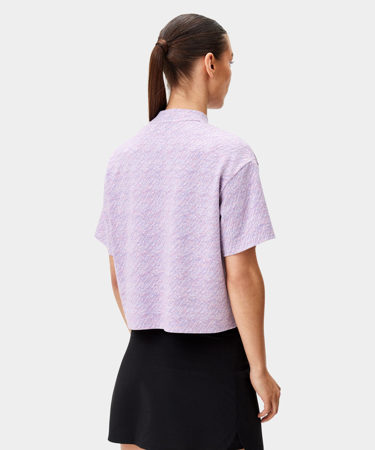 Ivy Heather Melange Crop Mock Tee Macade Golf