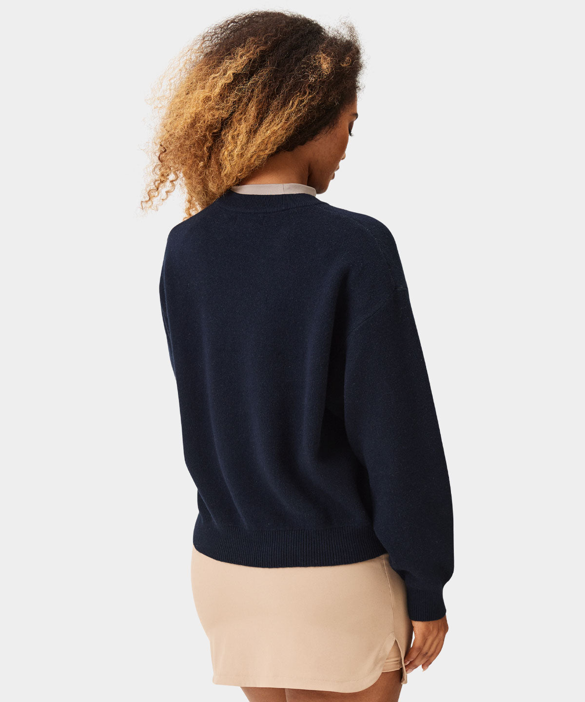 Navy Script Oversized Knit Sweater