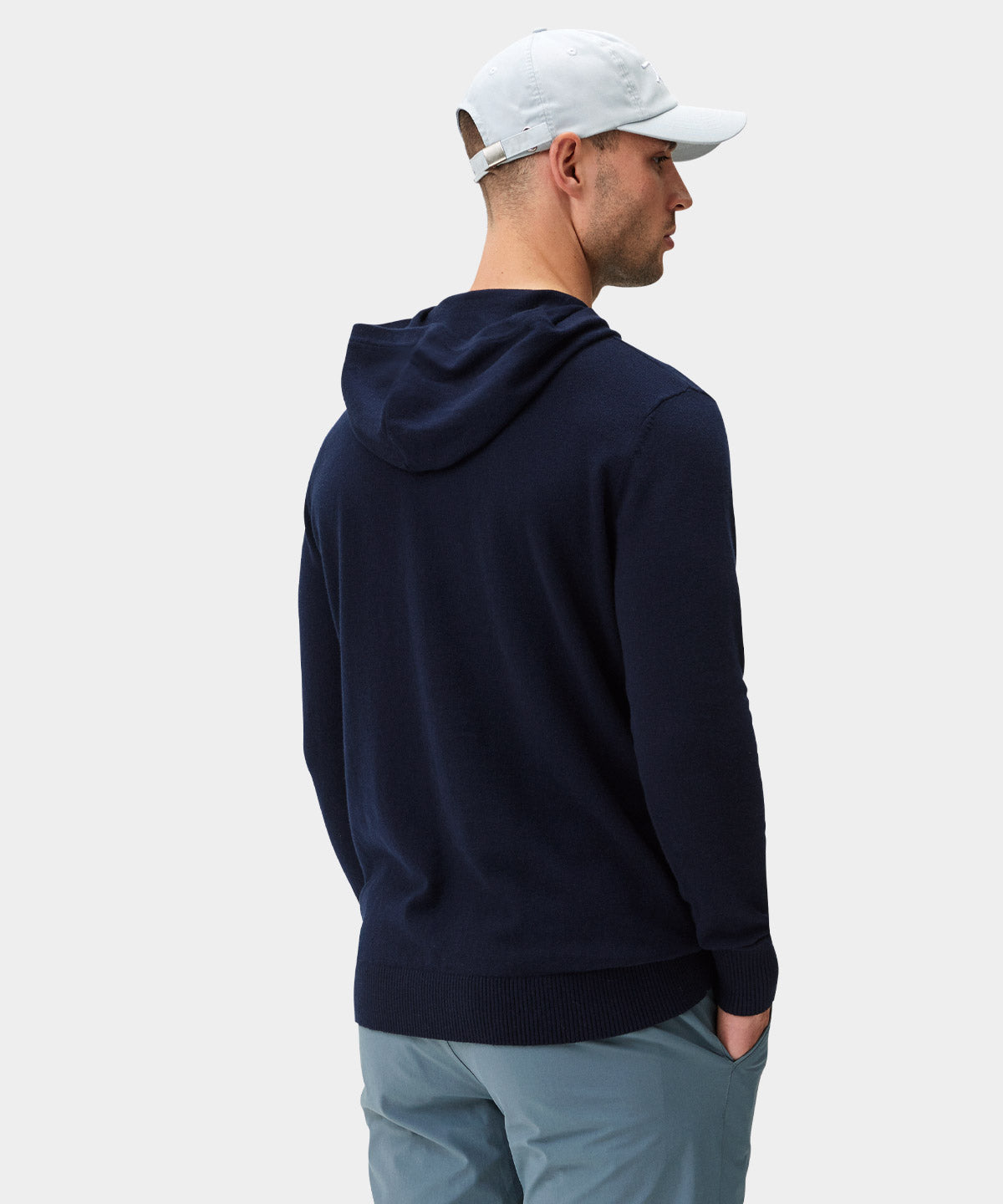 Navy Tech Knit Hoodie Macade Golf