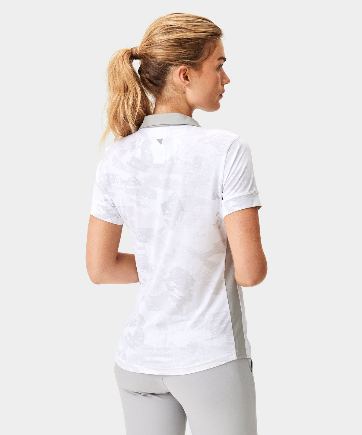 Core White Camo Open Collar Shirt Macade Golf