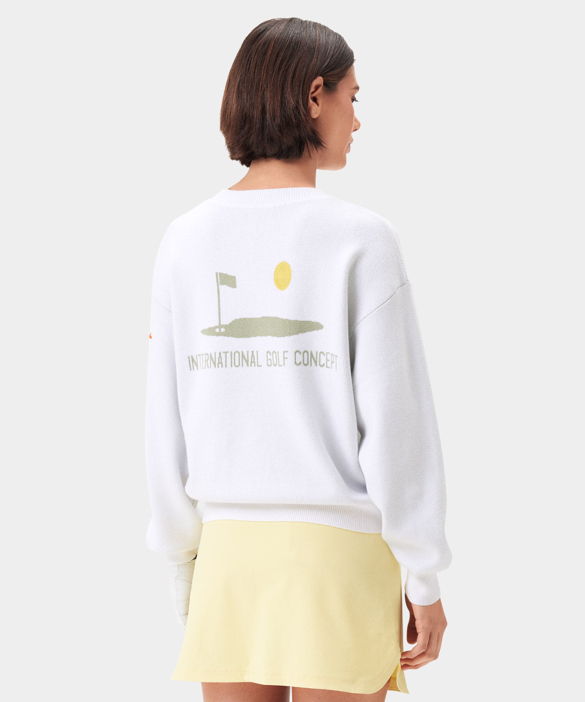 White Oversized Intarsia Sweater