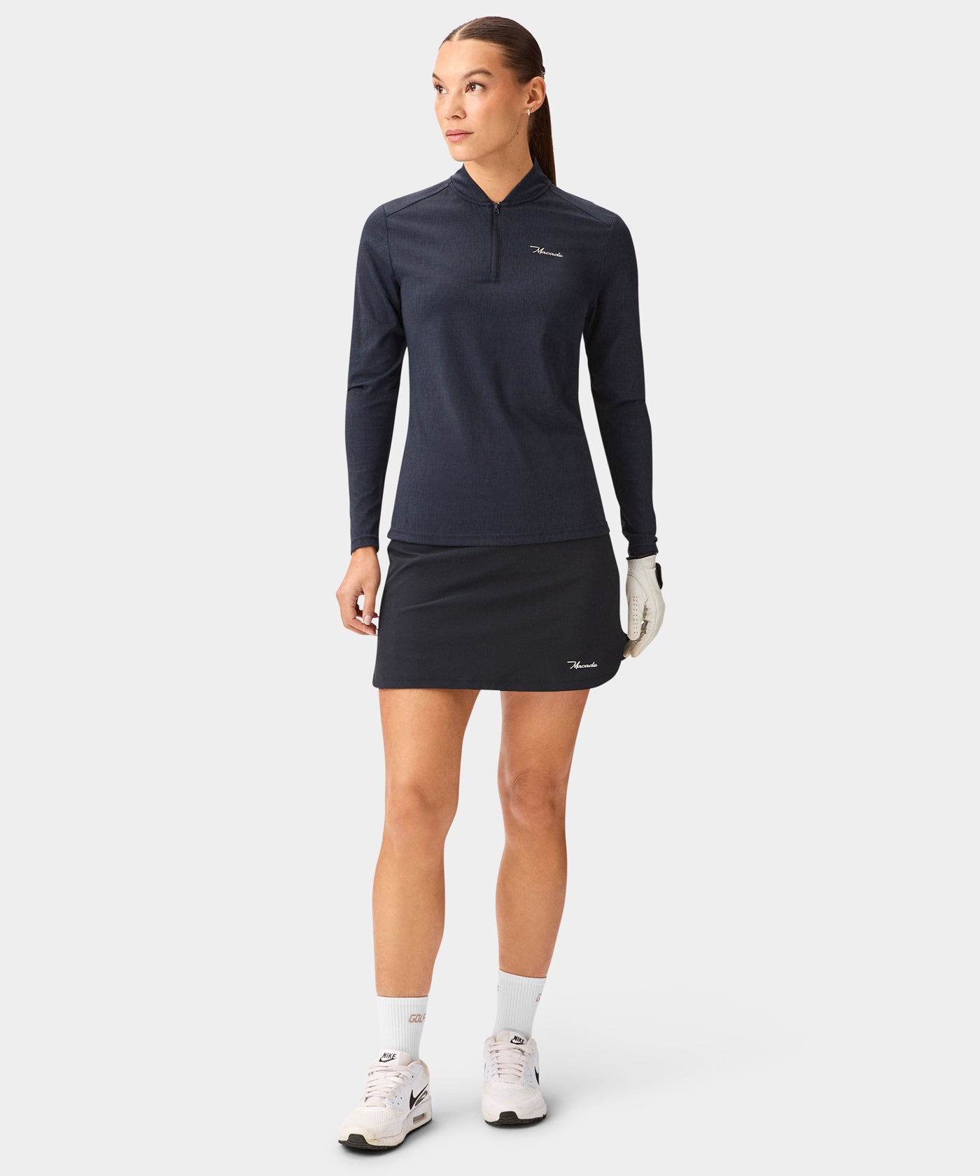 Dawn Navy Long-Sleeve Bomber Shirt