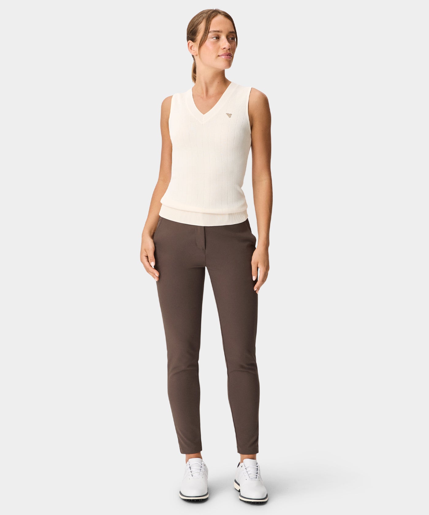Ana Sleeveless V-Neck - Ivory
