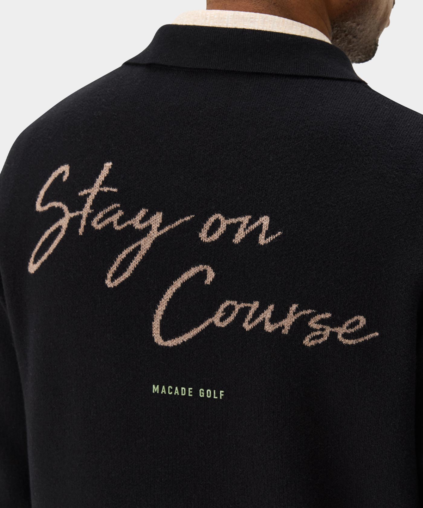 Black Cashmere Blend Knit Polo