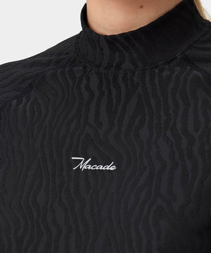 Zoe Black Mock Neck Shirt Macade Golf