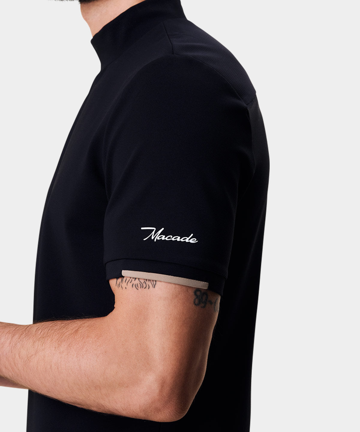 Heath Black Mock Tee Macade Golf