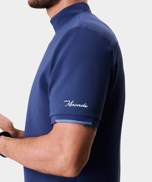 Heath Spruce Blue Mock Tee Macade Golf
