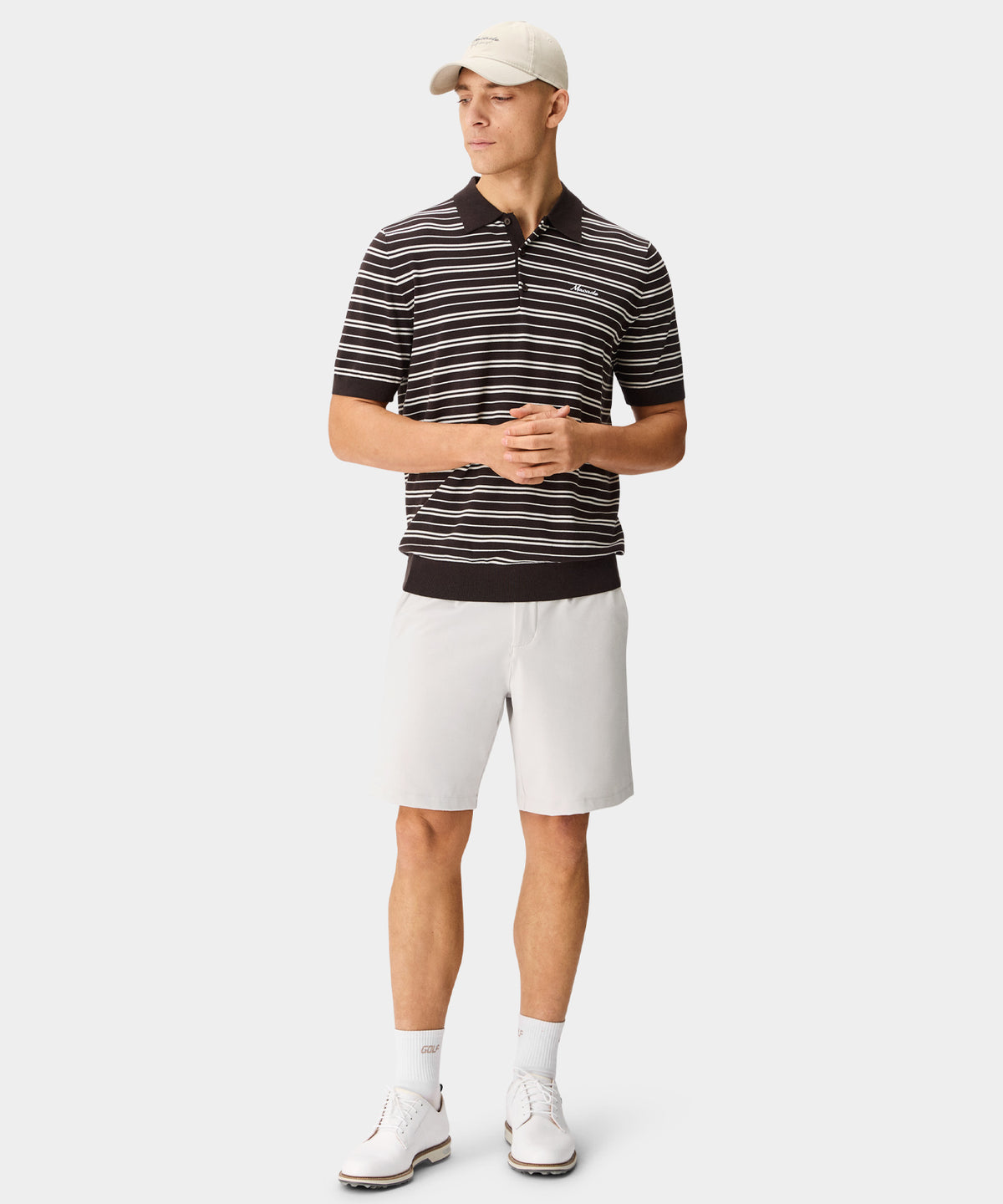 Dunes Striped Knit Shirt - Brown