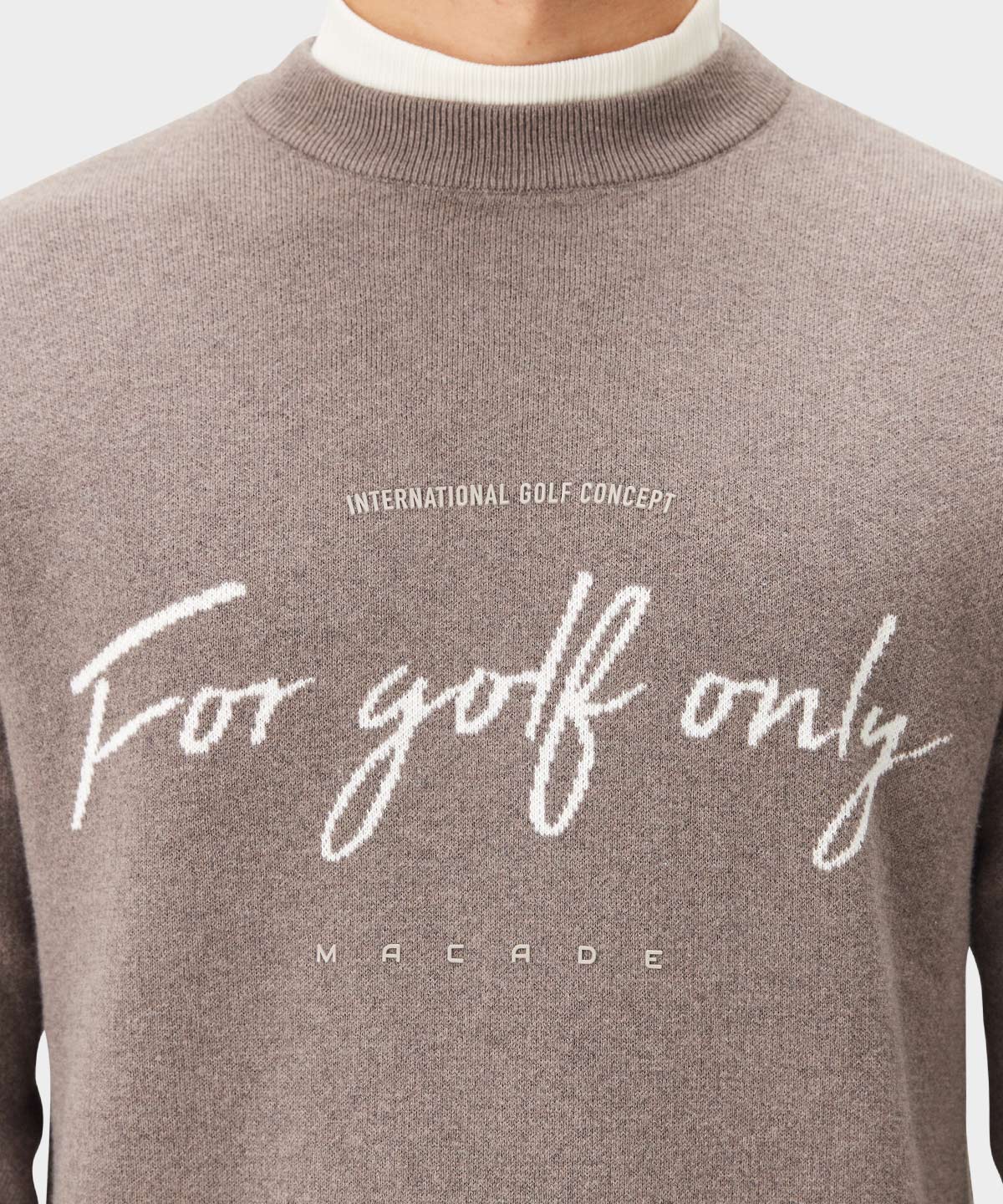 Brown Script Knit Crewneck Macade Golf