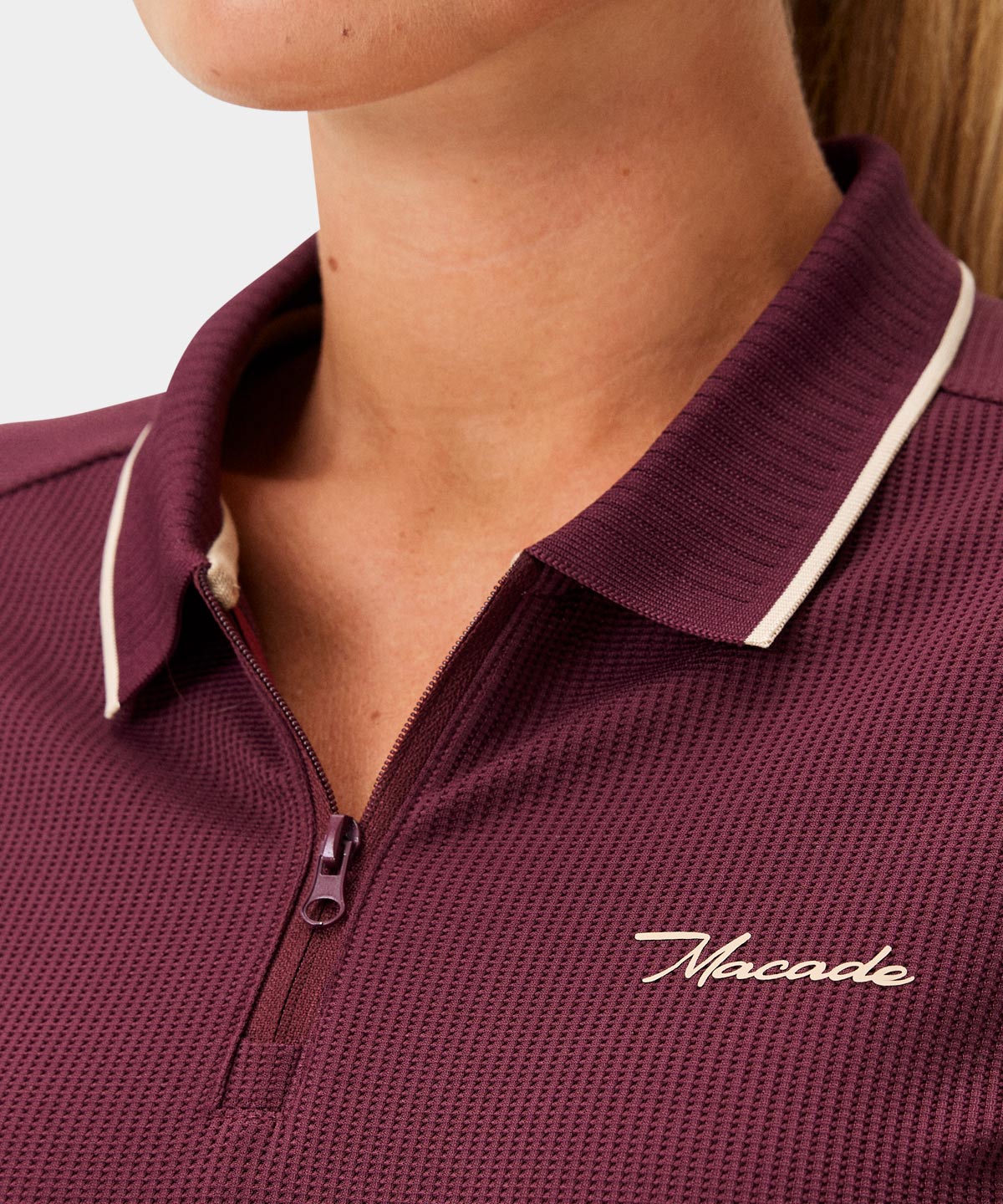 Burgundy Players GT Zip Polo Shirt Macade Golf