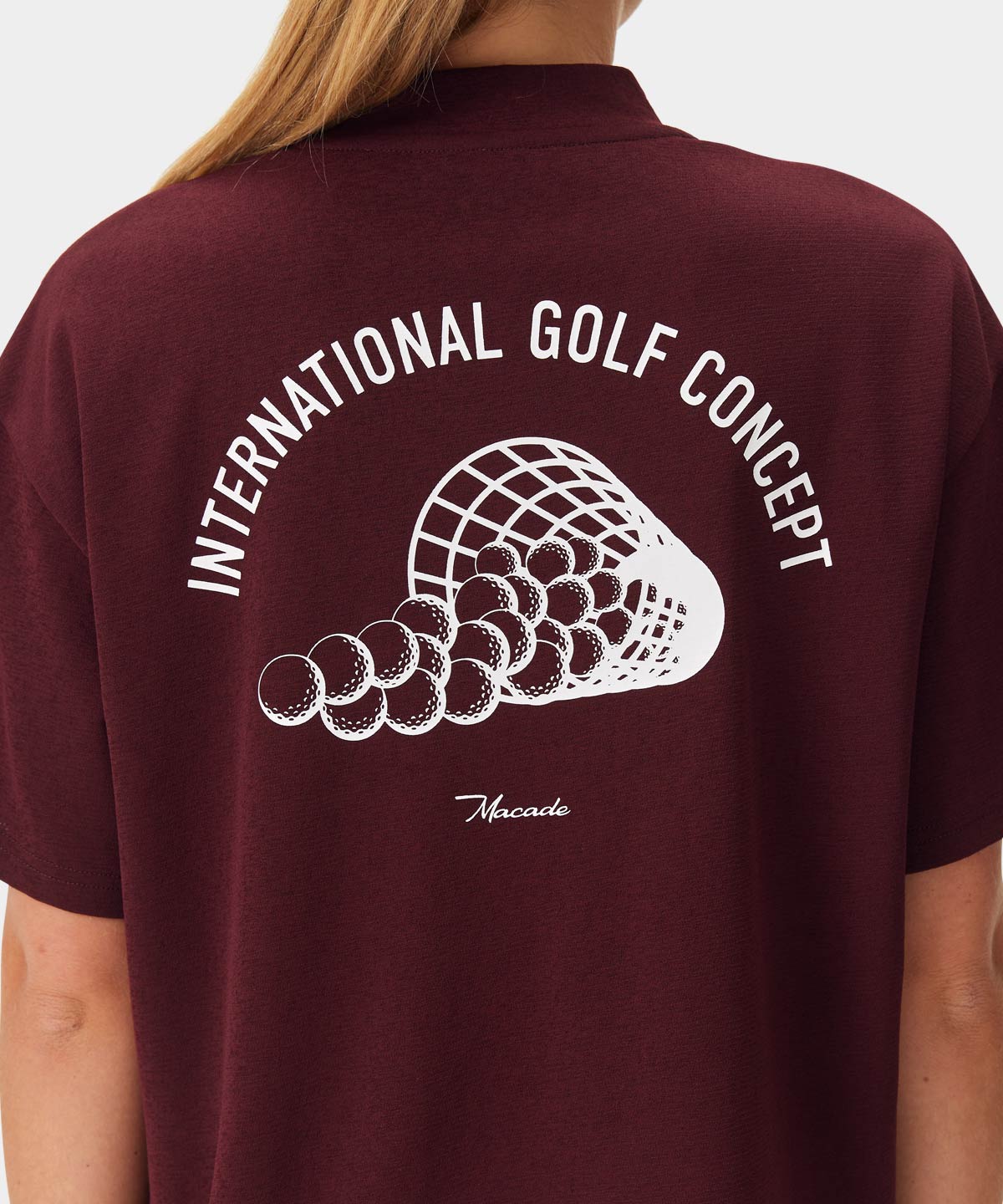 Burgundy Cropped Players Tee Macade Golf