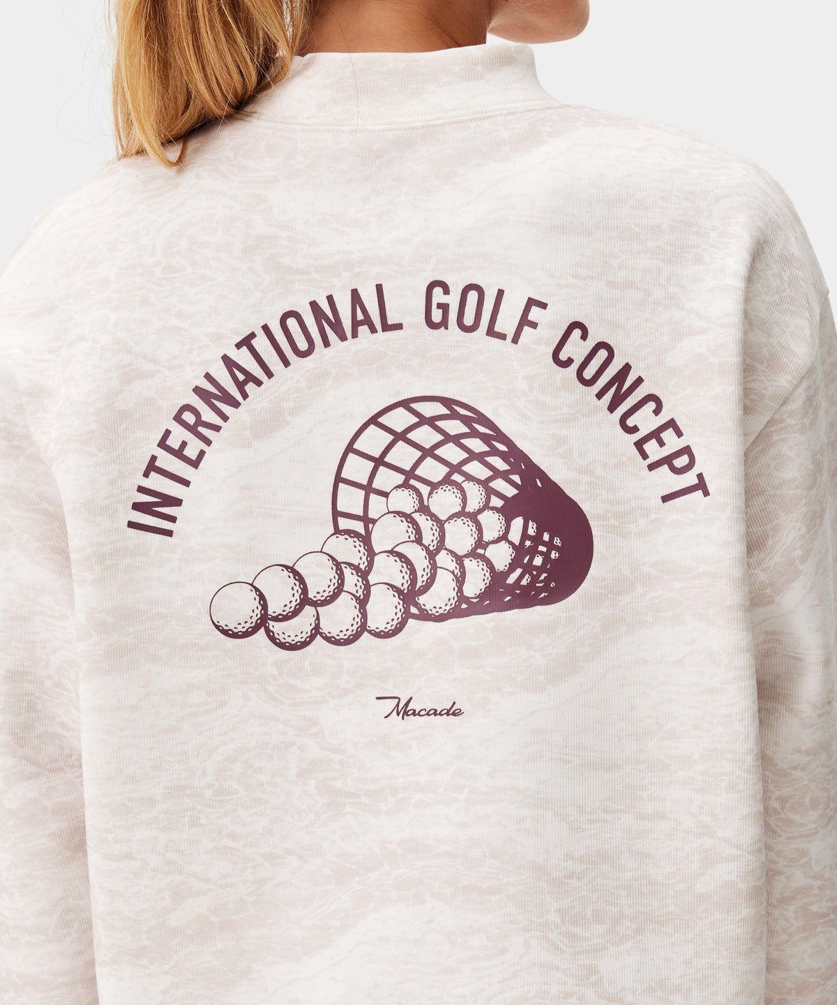 Marble Mock Neck Players Sweater Macade Golf