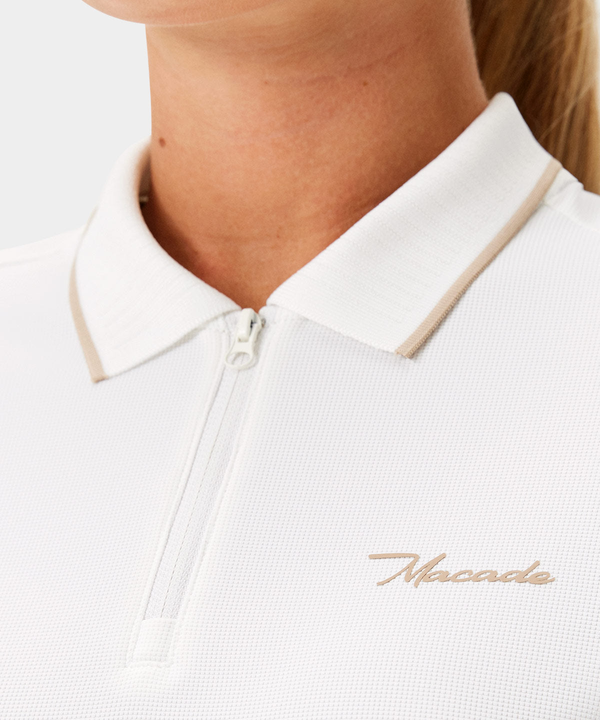 White Players GT Zip Polo Shirt Macade Golf