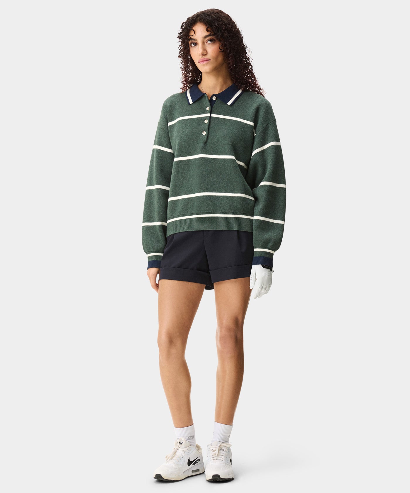 Green Club Knit Polo Sweater