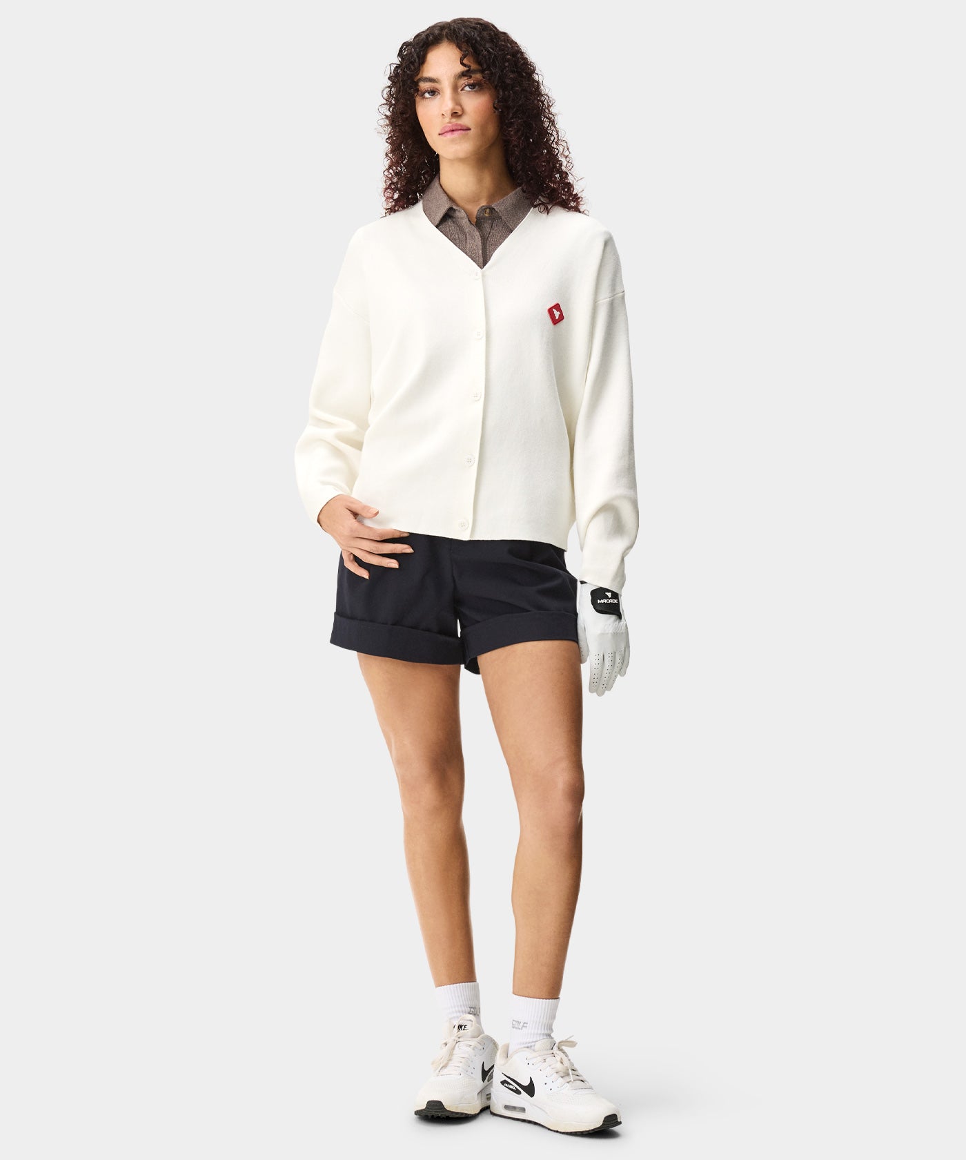 Ivory Oversized Intarsia Cardigan