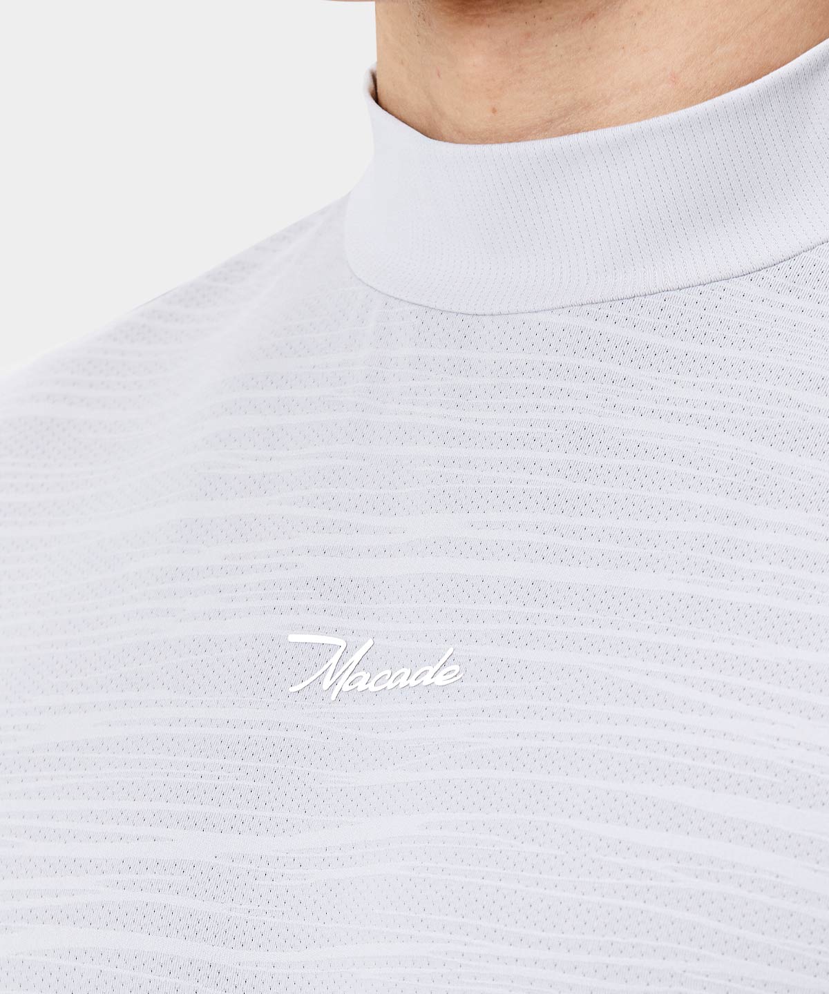 Light Grey Jupiter Mock Neck Tee Macade Golf