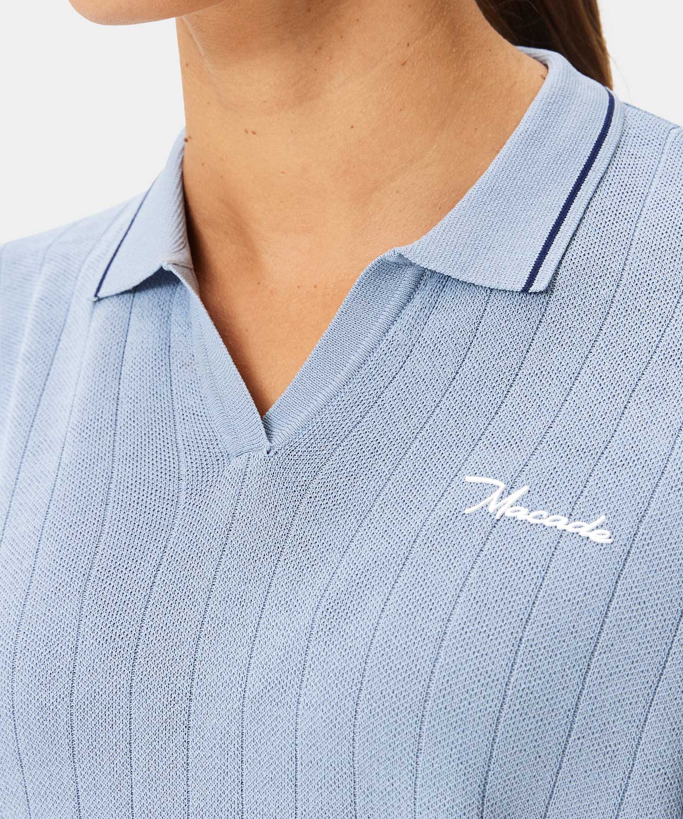 Light Blue Range Knit Shirt Macade Golf