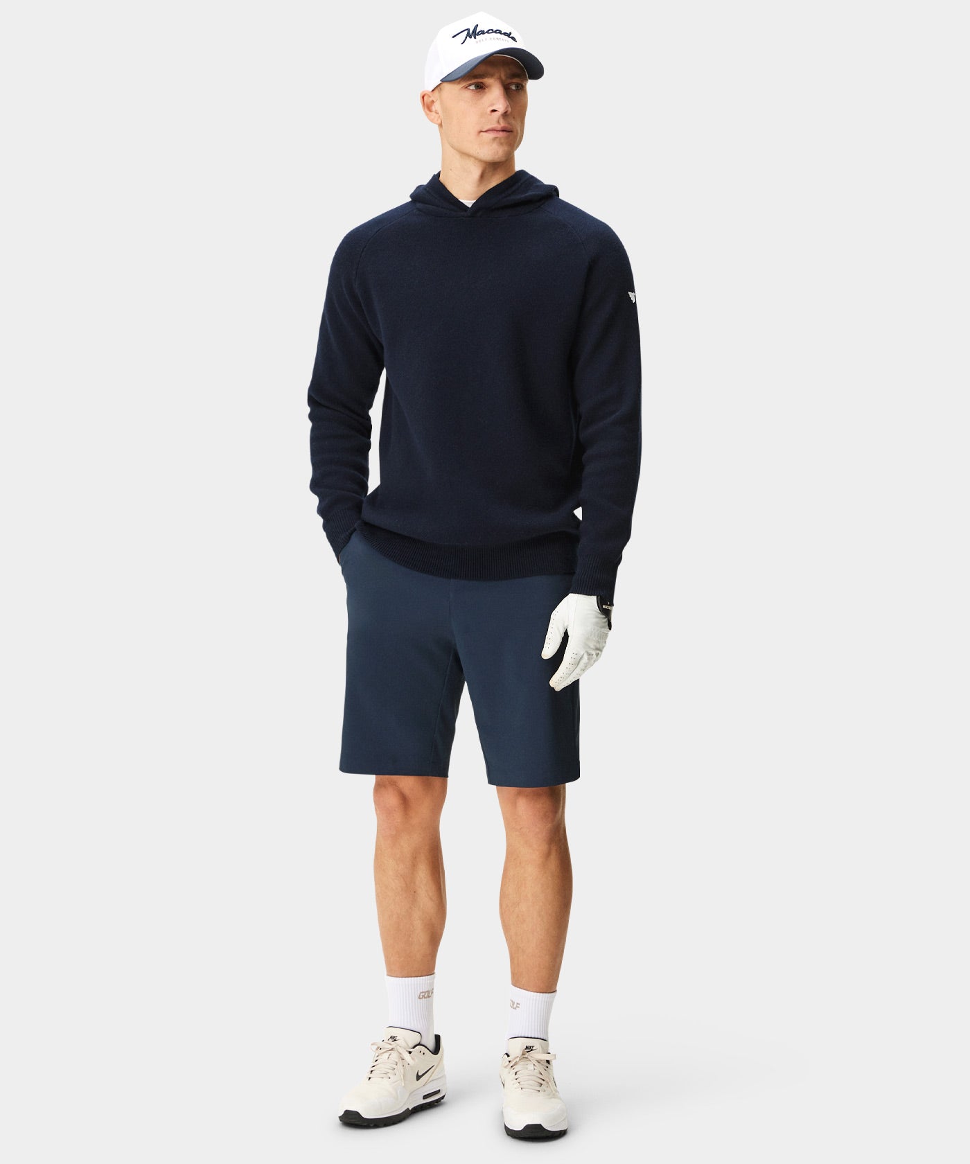 Navy Tech Knit Hoodie Macade Golf