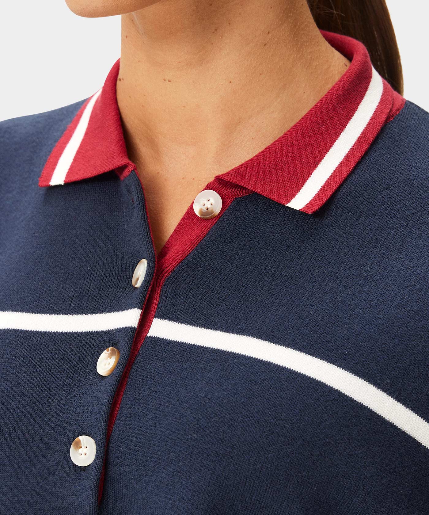 Blue Club Knit Polo Sweater Macade Golf