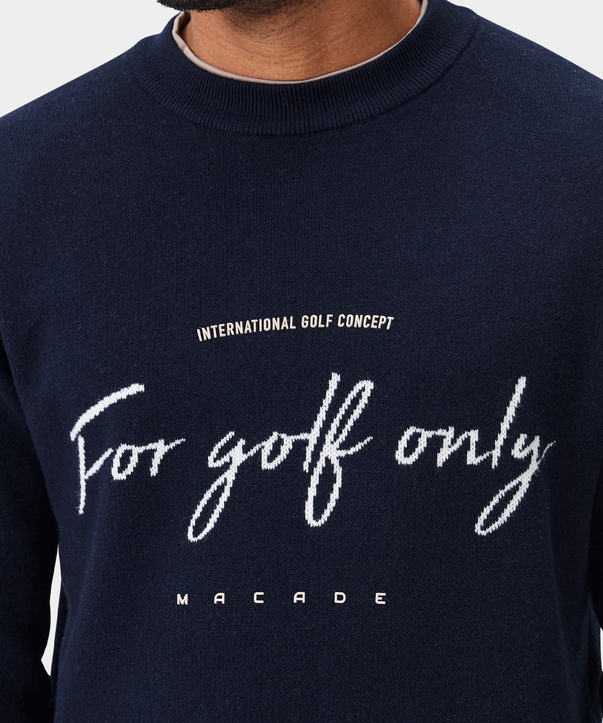 Navy Script Knit Crewneck