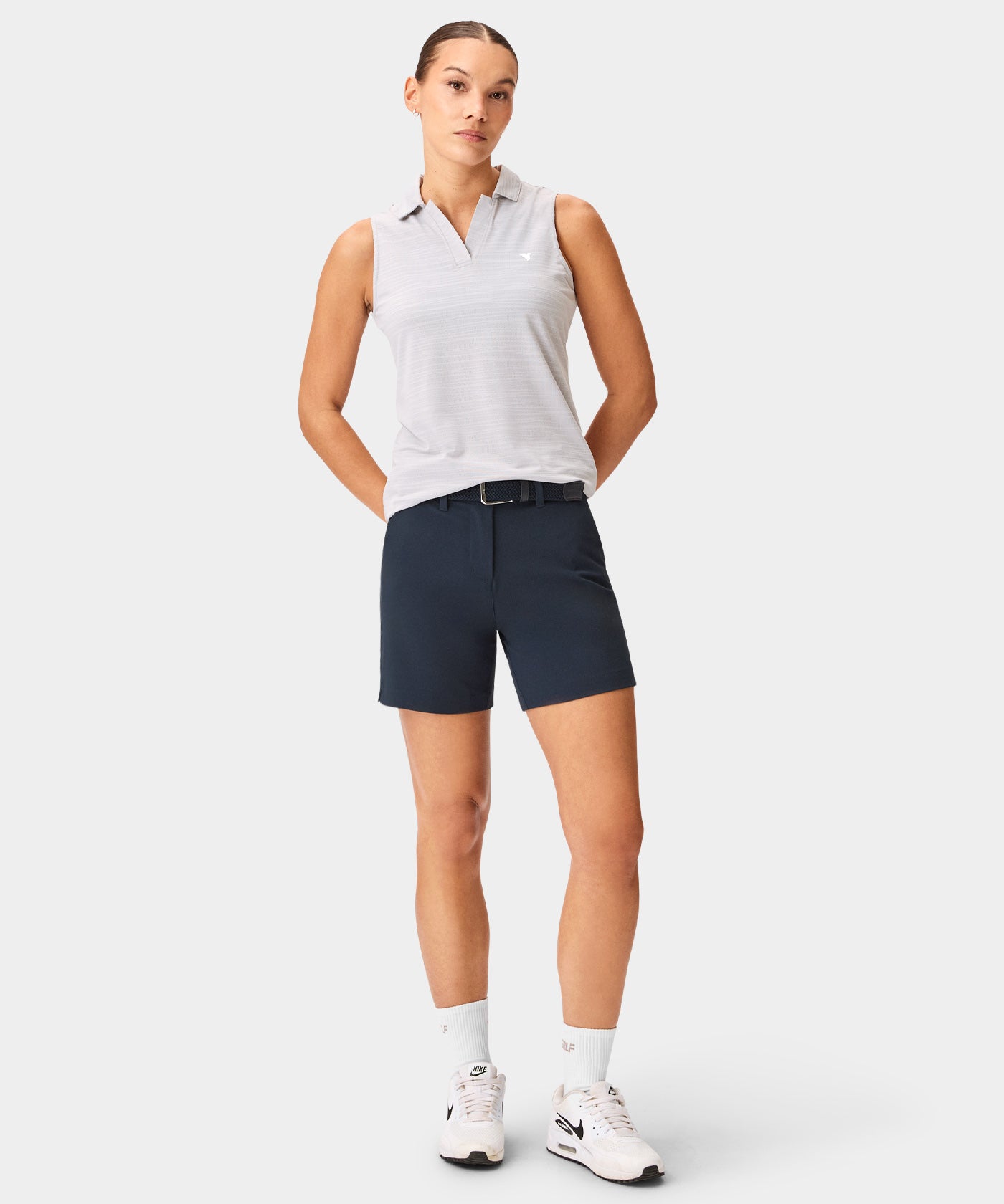 Paige Sleeveless Shirt - Light Grey