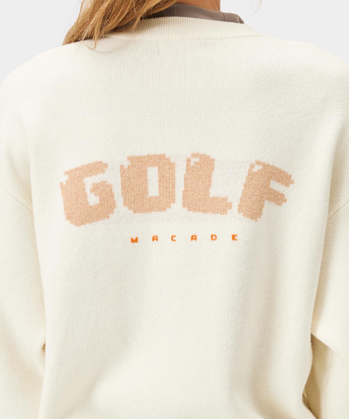 White Crossover Knit Sweater Macade Golf