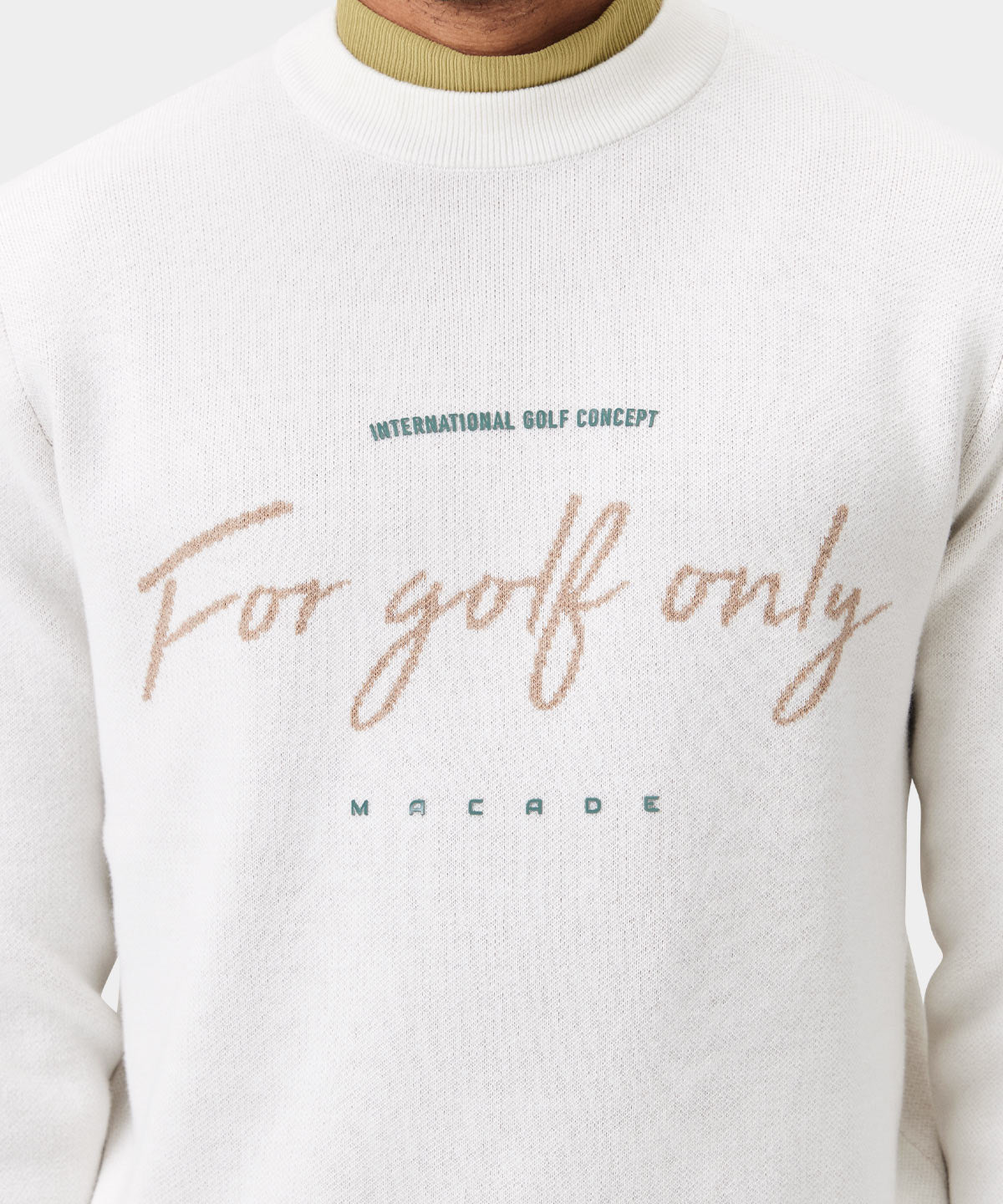 White Script Knit Crewneck