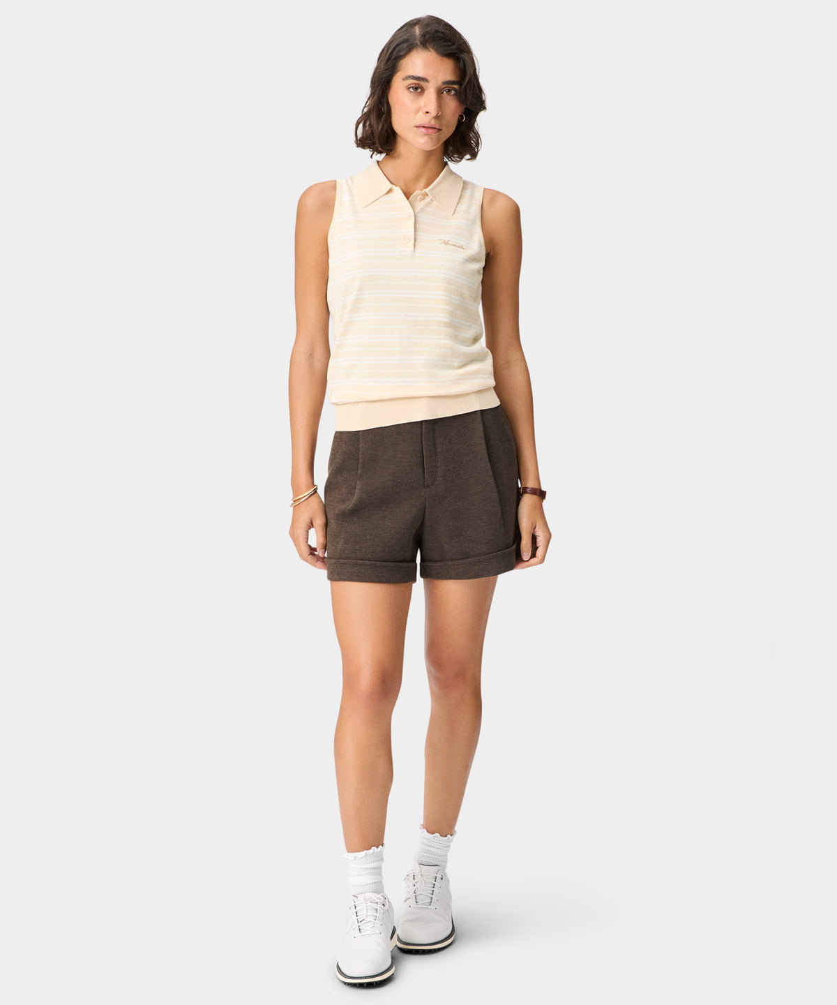 Heather Knit Sleeveless Shirt - Sand
