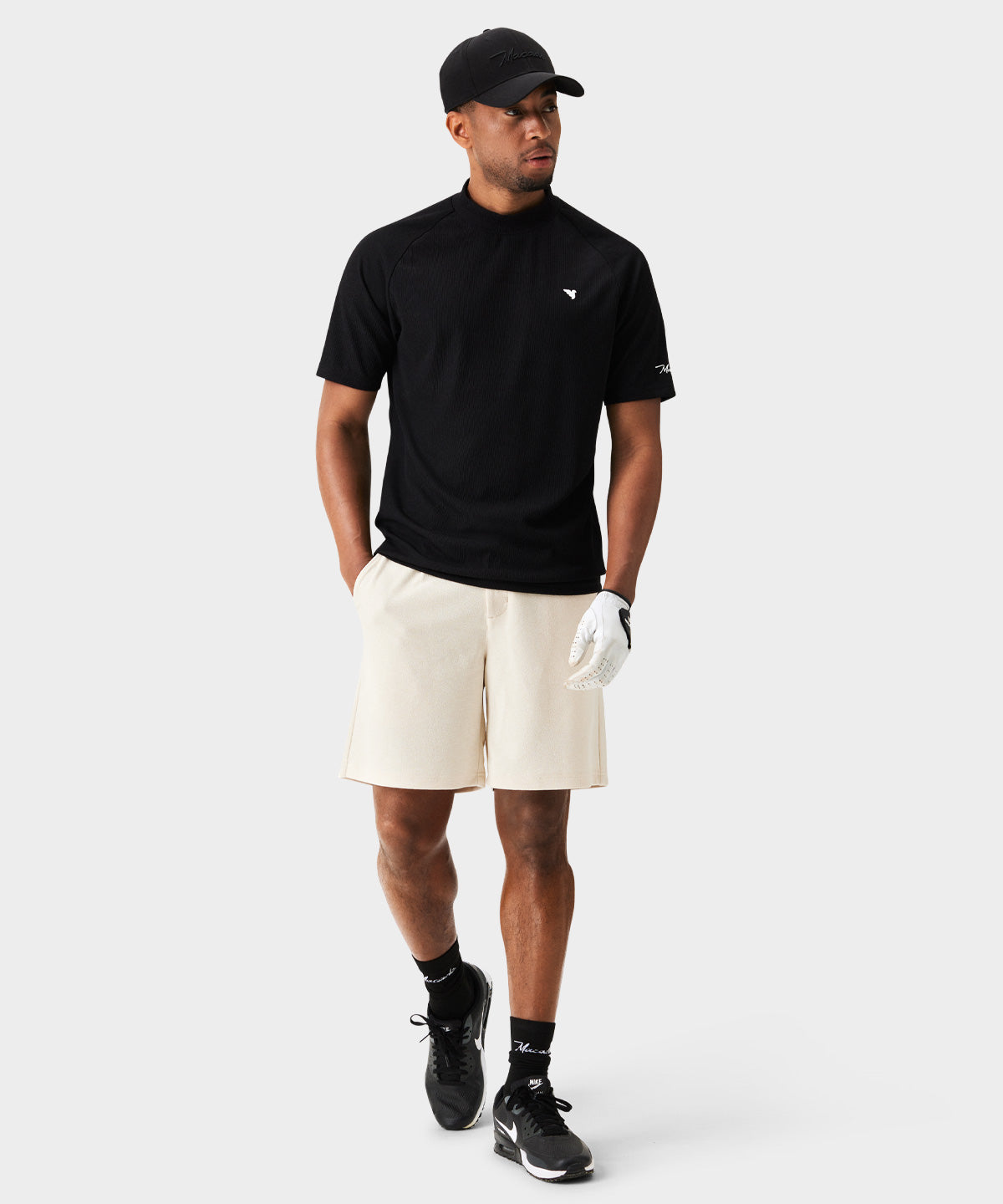 Tyler Black Mock Neck Tee Macade Golf