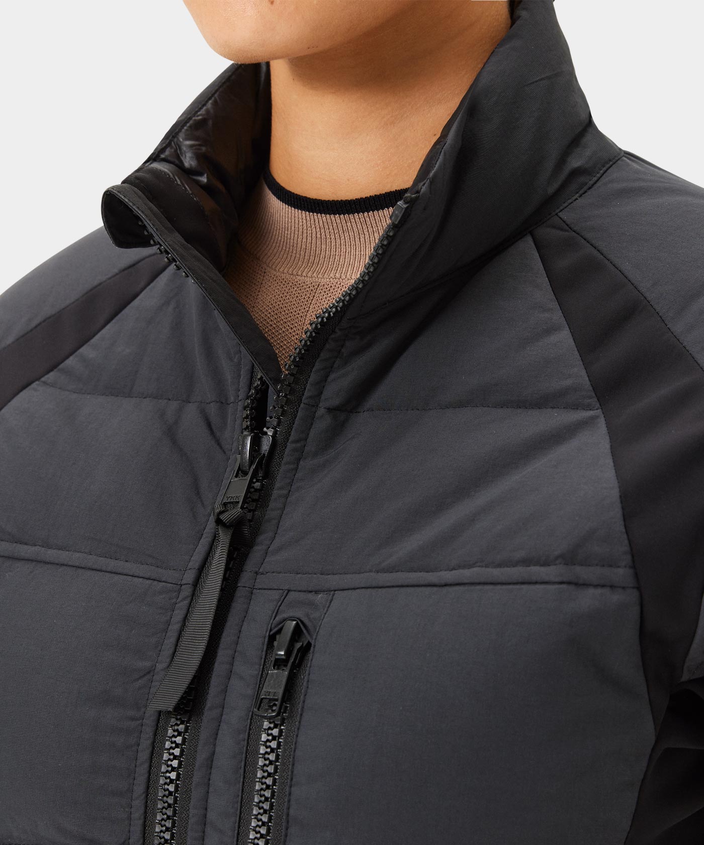 Black Padded Core Tech Jacket
