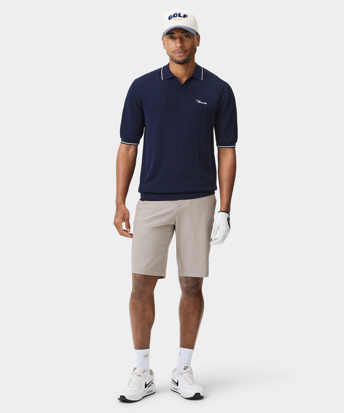 Dark Blue Range Knit Shirt Macade Golf