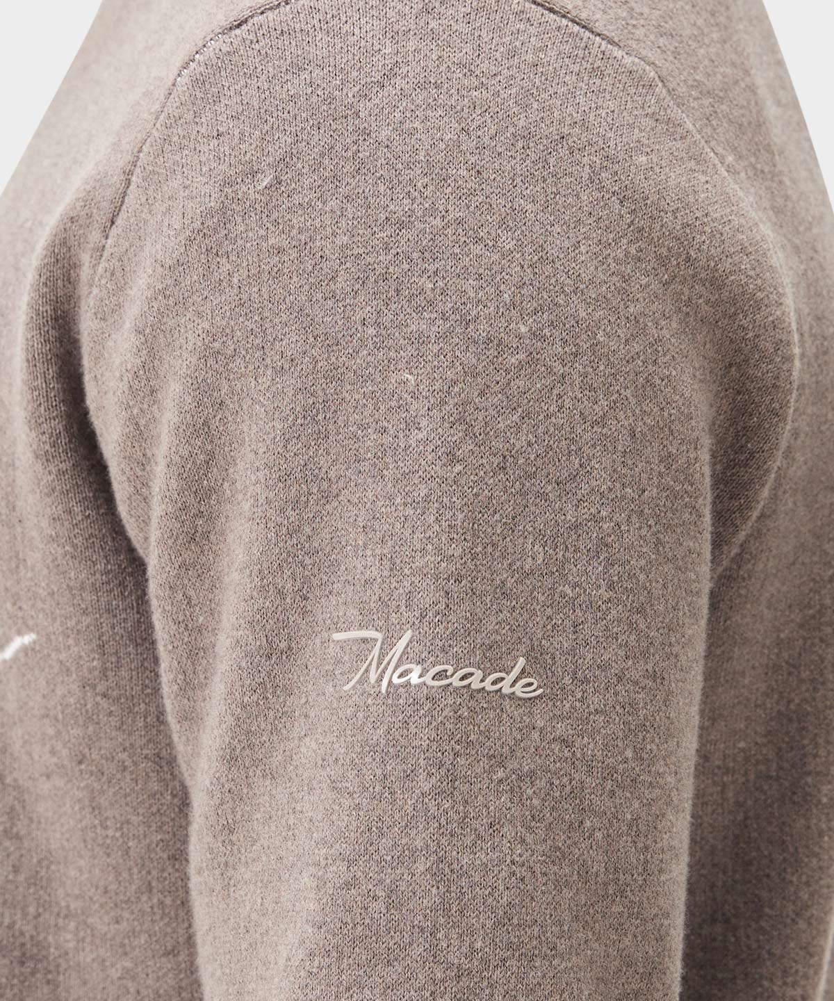 Brown Script Men's Brown Script Knit Crewneck - Macade Golf