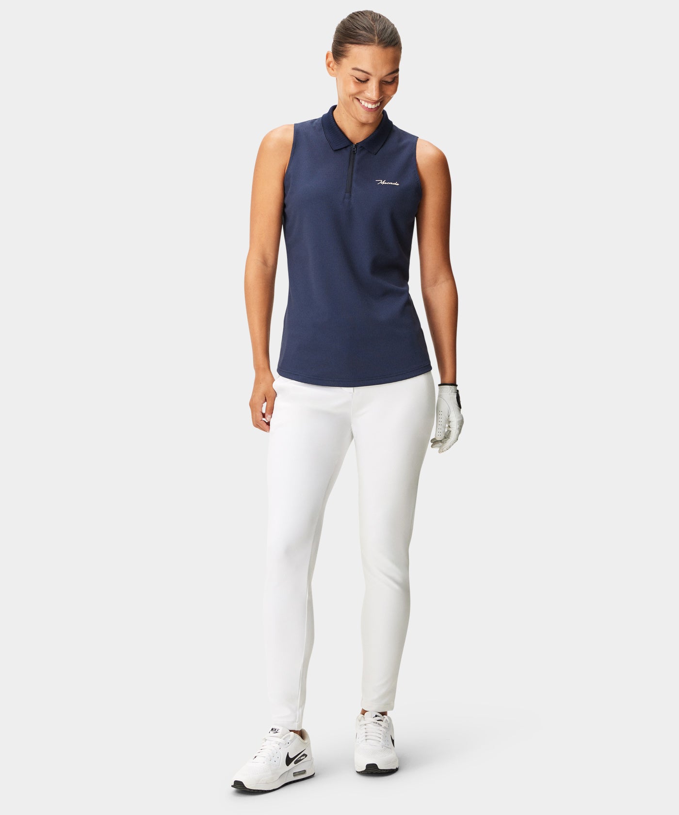 Navy Players Zip Sleeveless Shirt