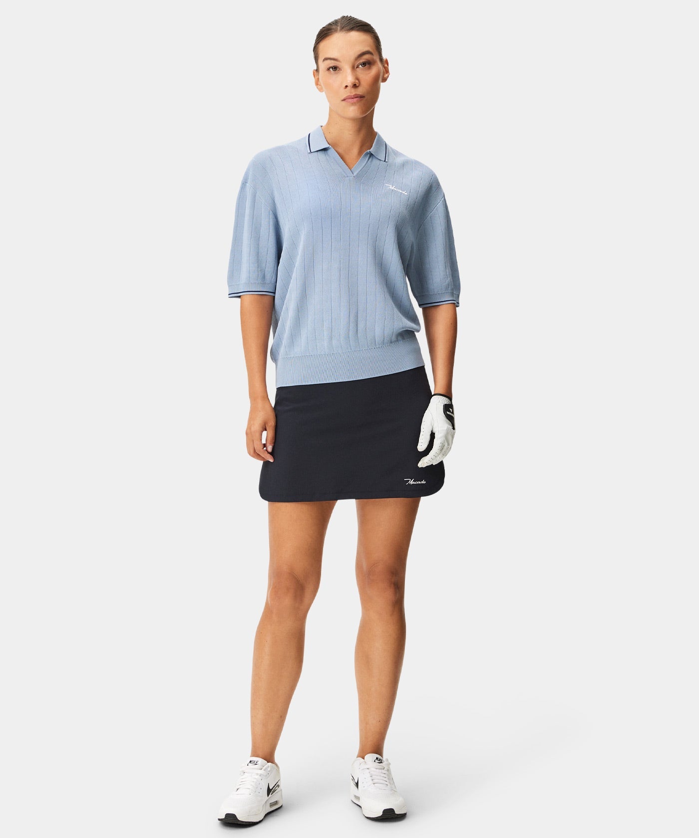Light Blue Range Knit Shirt Macade Golf