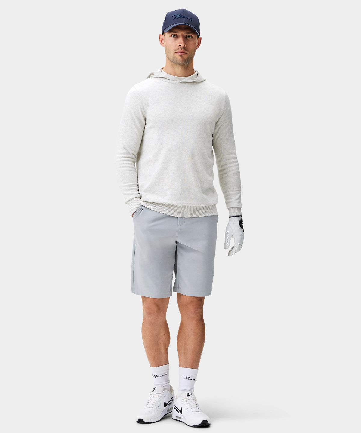 Light Grey Tech Knit Hoodie Macade Golf