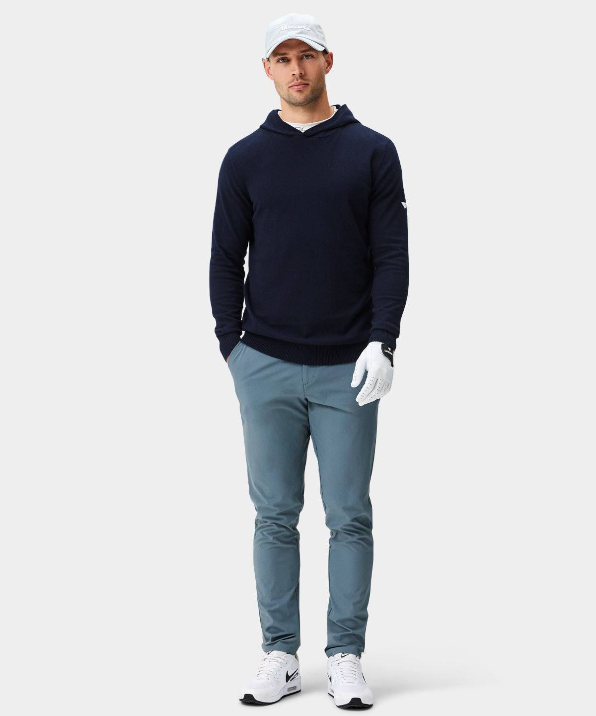 Navy Tech Knit Hoodie Macade Golf