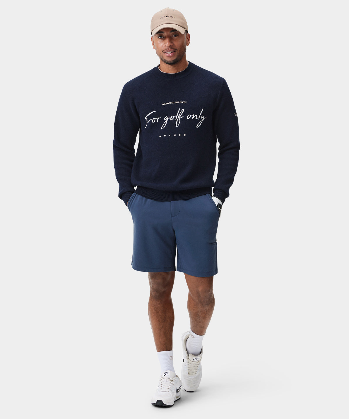 Navy Script Knit Crewneck