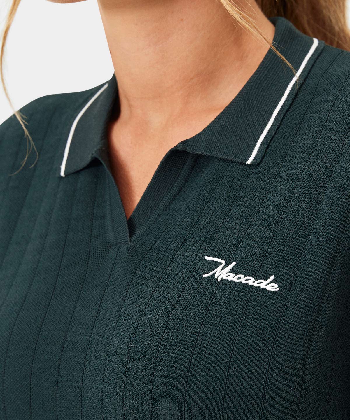 Dark Green Range Knit Shirt Macade Golf