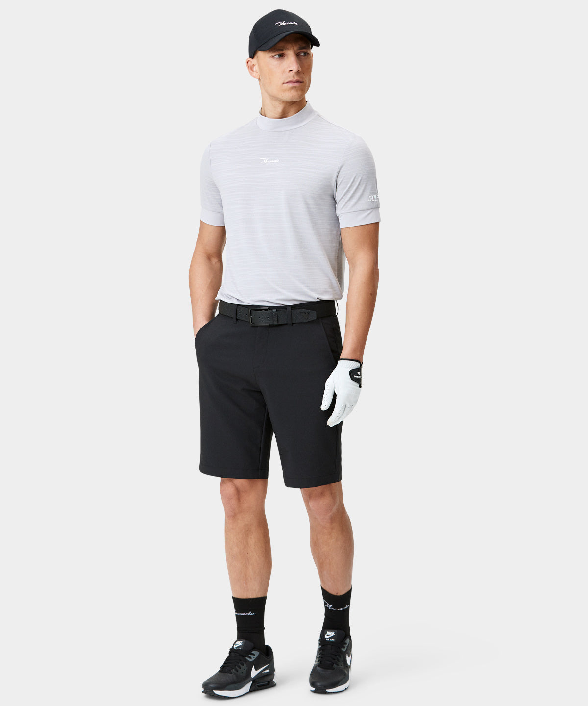 Light Grey Jupiter Mock Neck Tee Macade Golf