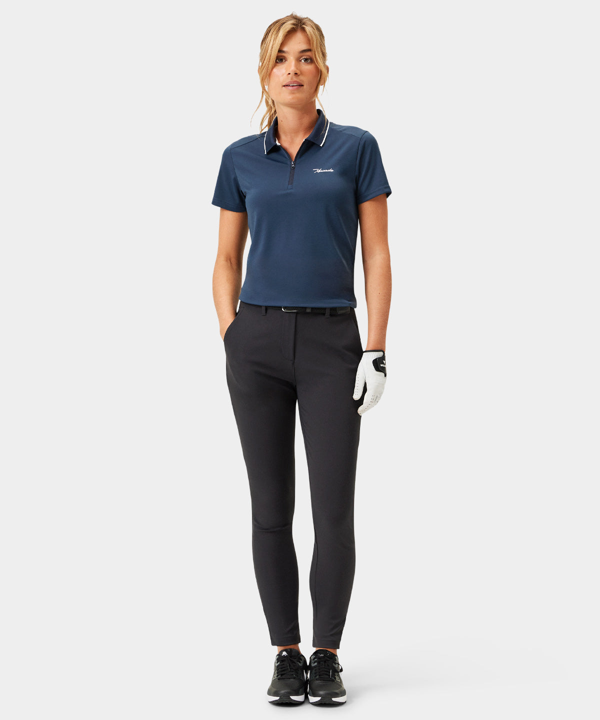 Dark Blue Tech Zip Shirt Macade Golf