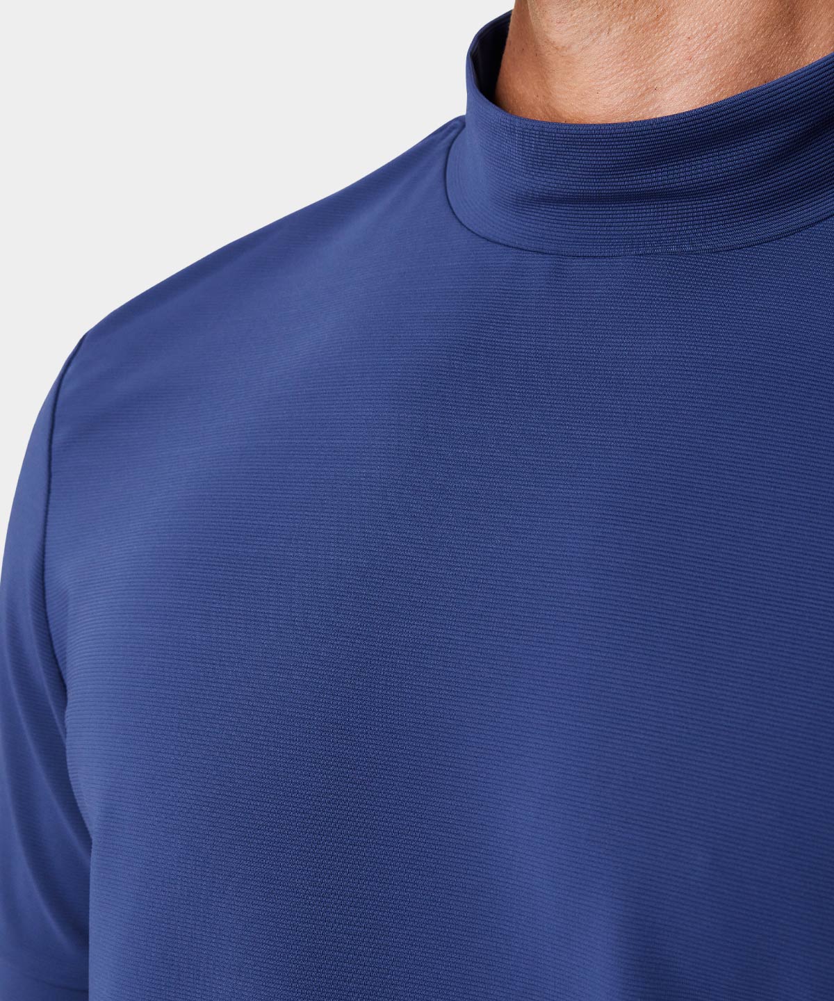 Heath Spruce Blue Mock Tee Macade Golf