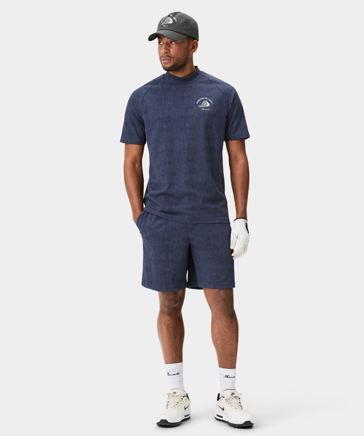 Dark Blue Pleated TX Players Shorts Macade Golf