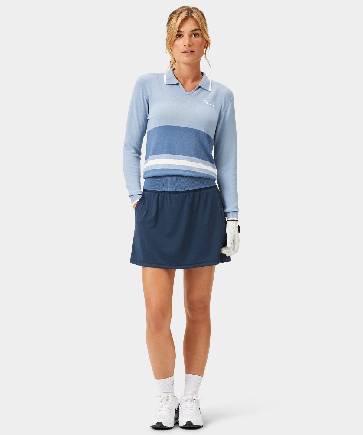 Ella Blue Knit Top Macade Golf