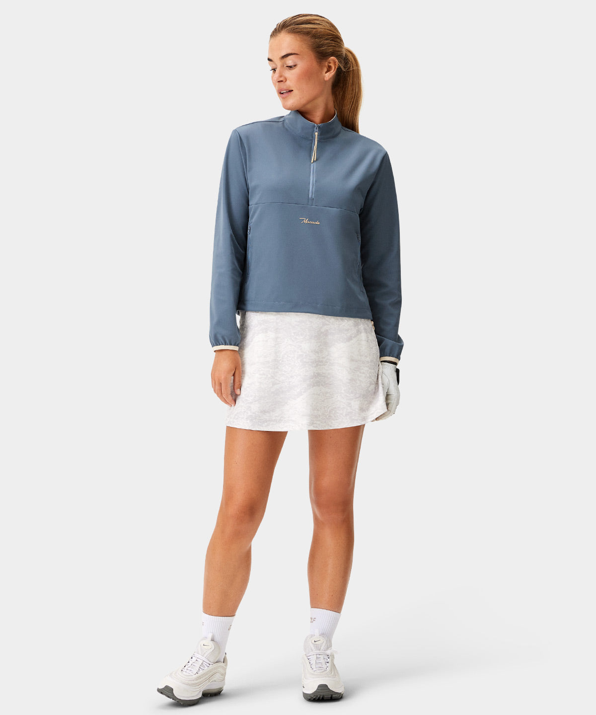 Stone Blue Players Cropped Anorak Macade Golf