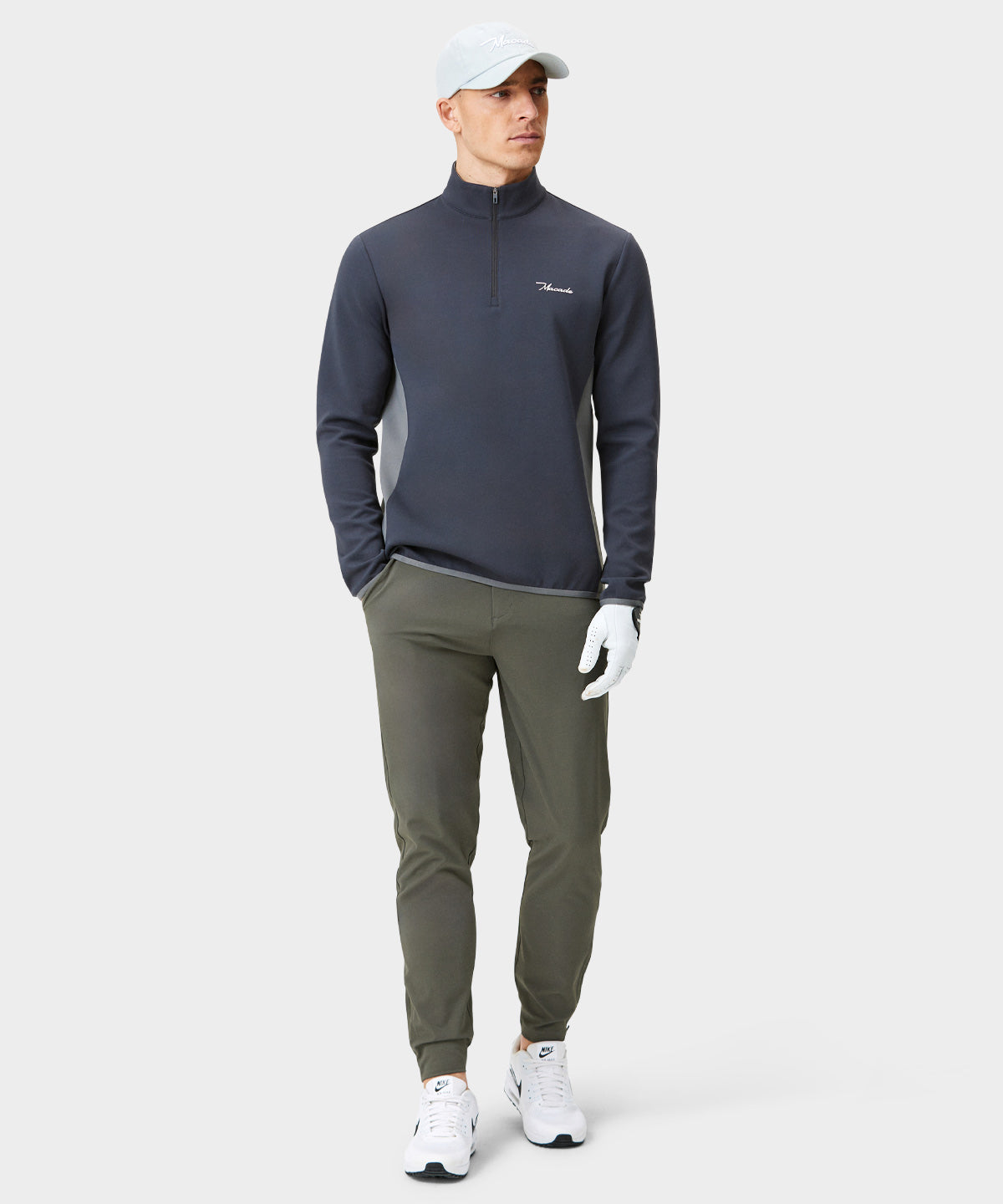 Gray Stage Quarter Zip Macade Golf